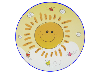 Kinderzimmer Wandlampe SUNNY Gelb, Motiv Sonne, Ø 25cm