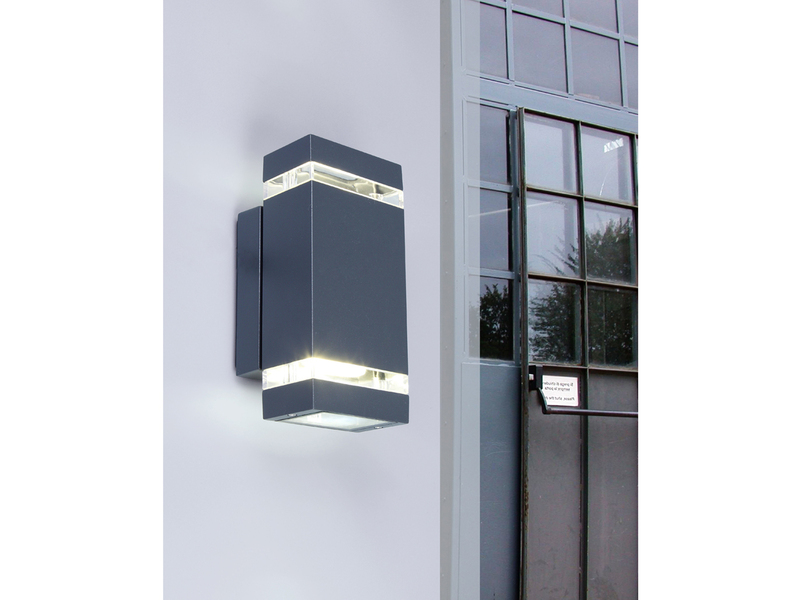 LED Außenwandleuchte FOCUS, Aluguss, IP44, Fassadenbeleuchtung, Up & Downlight