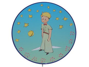 Kinderzimmer Wandlampe Blau, Motiv "Der kleine Prinz", Ø 25cm