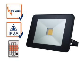 50W LED Strahler mit Bewegungsmelder und Fernbedienung, Schutzart IP65