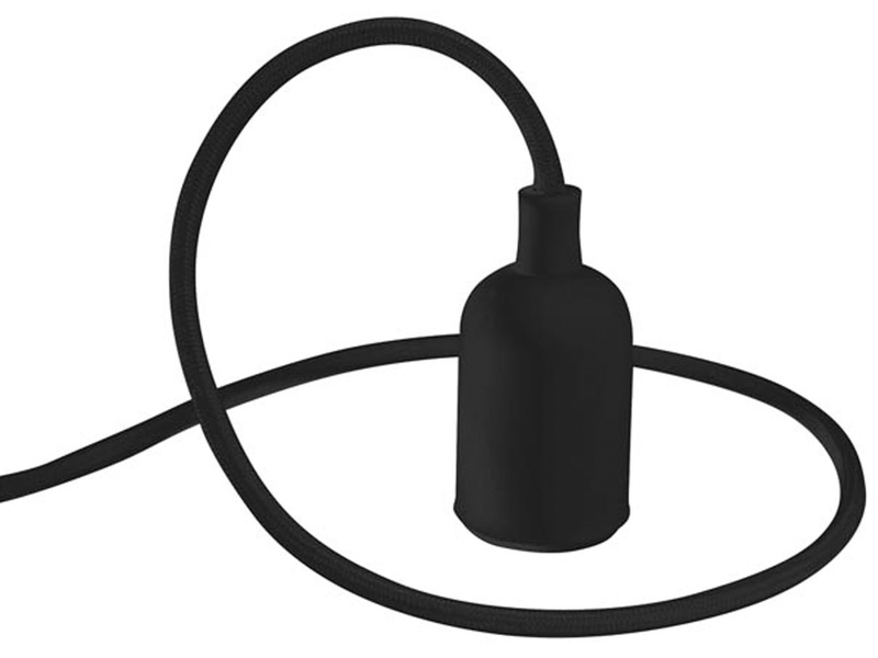 Universal Schnurpendel Textil schwarz für Hängelampe E27 max. 60W, Kabel 140cm