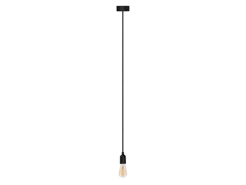 Universal Schnurpendel Textil schwarz mit E27 Filament LED, Kabel 140cm