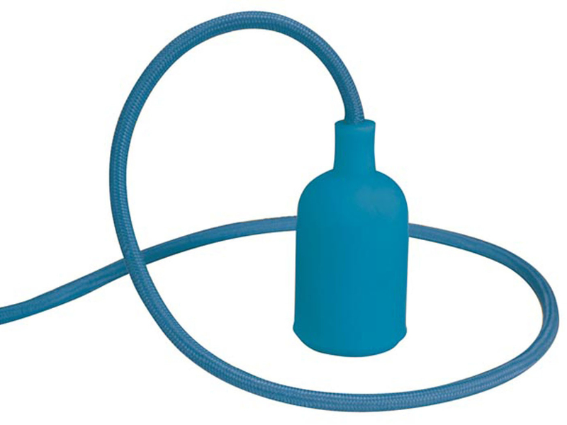 Universal Schnurpendel Textil blau für Hängelampe E27 max. 60W, Kabel 140cm