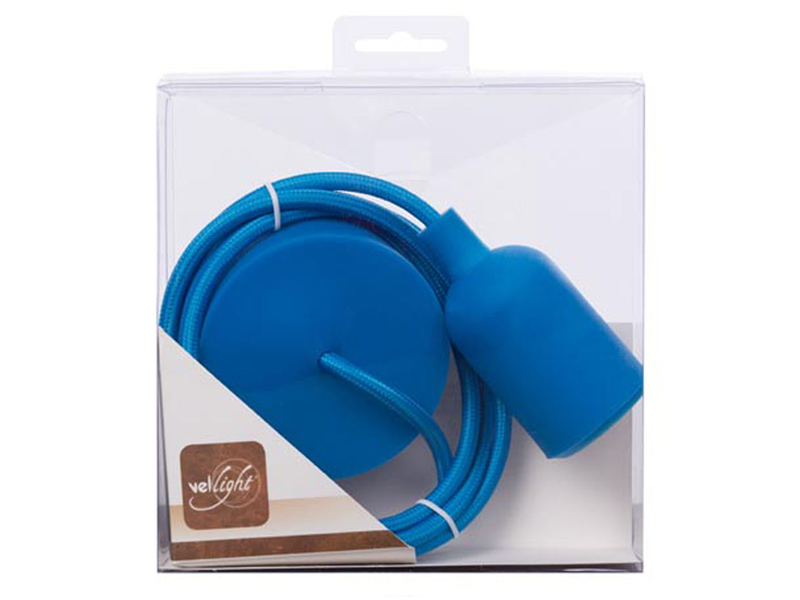 Universal Schnurpendel Textil blau für Hängelampe E27 max. 60W, Kabel 140cm