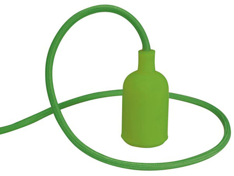 Universal Schnurpendel Textil grün für Hängelampe E27 max. 60W, Kabel 140cm