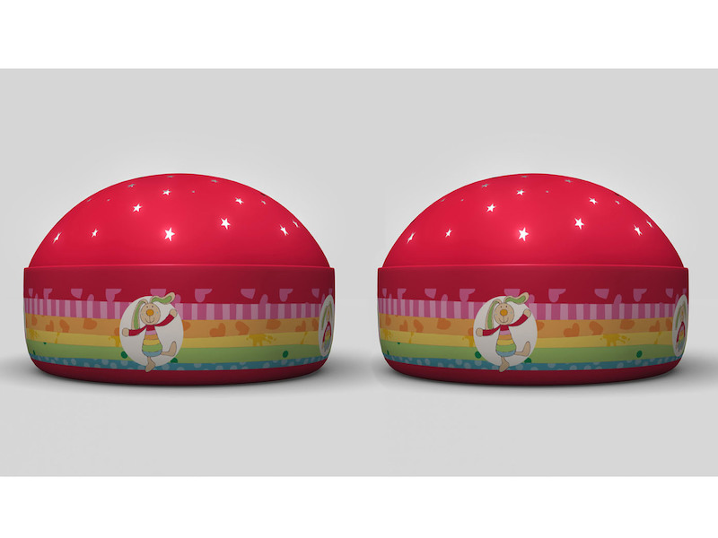 2er Set Nachtlichter Rainbow Rabbit Sternprojektor LED-Farbwechsler 3 Farben
