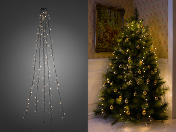 Hängende  LED Christbaum Lichterkette für Innen 150 LED´s  - "Baummantel"