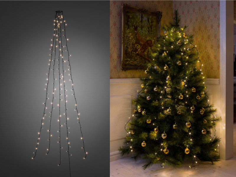 Hängende  LED Christbaum Lichterkette für Innen 200 LED´s  - "Baummantel"