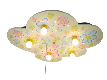 Deckenleuchte Wolke bunte Blumen "Amazon Echo kompatibel" mit LED Sternenhimmel