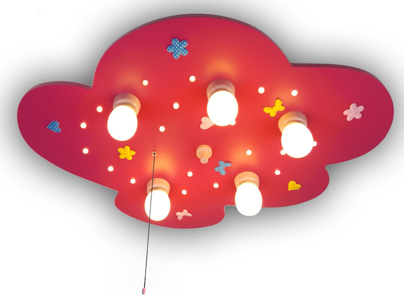 LED Kinder Deckenlampe Wolke bunte Blumen LED-Schlummerlicht