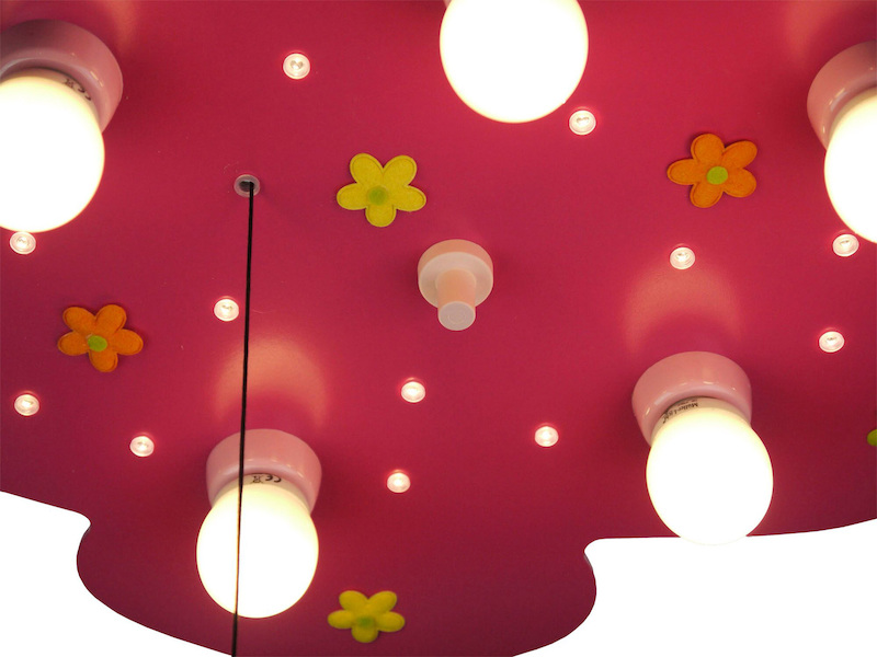 LED Kinder-Deckenleuchte mit Stoffblumen, Amazon Echo kompatibel, Schlummerlicht