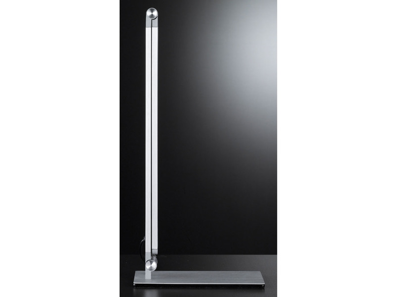 LED Schreibtischlampe GERI Silber mit Dimmer & Tageslicht, Höhe 34cm