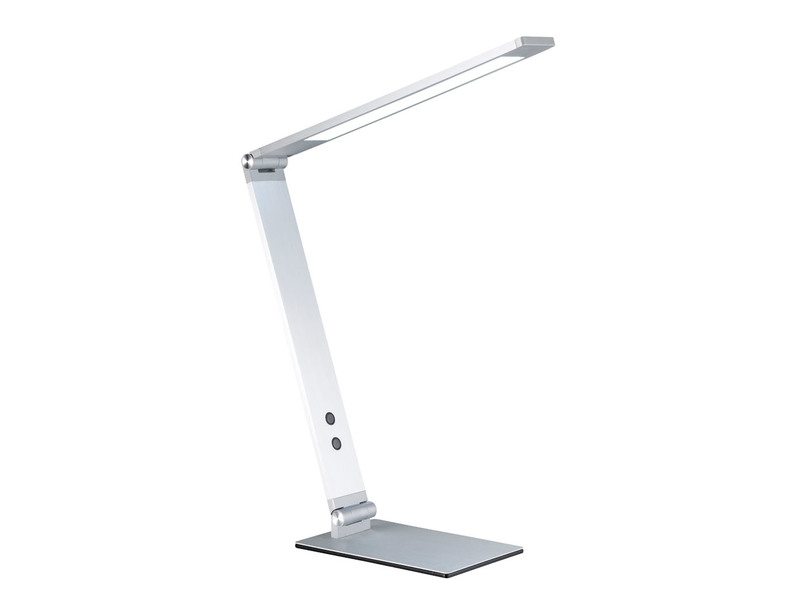 LED Schreibtischlampe GERI Silber mit Dimmer & Tageslicht, Höhe 34cm