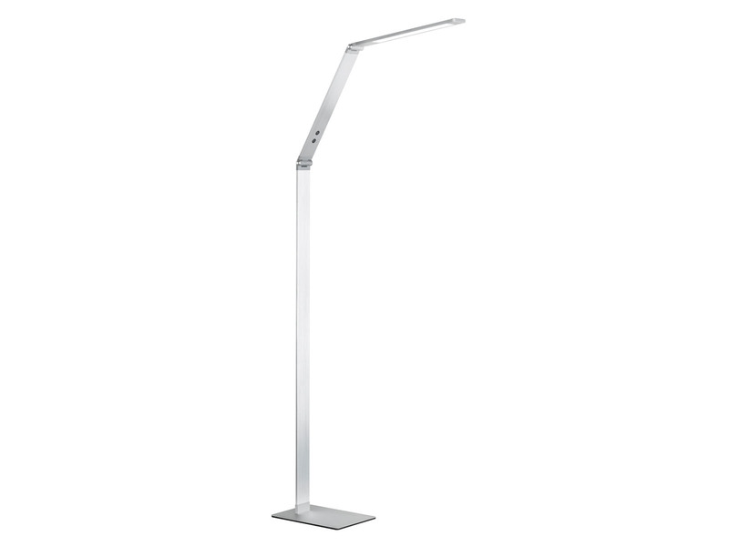 LED Stehleuchte GERI Silber, dimmbar & Lichtfarbe wählbar, Höhe 133cm