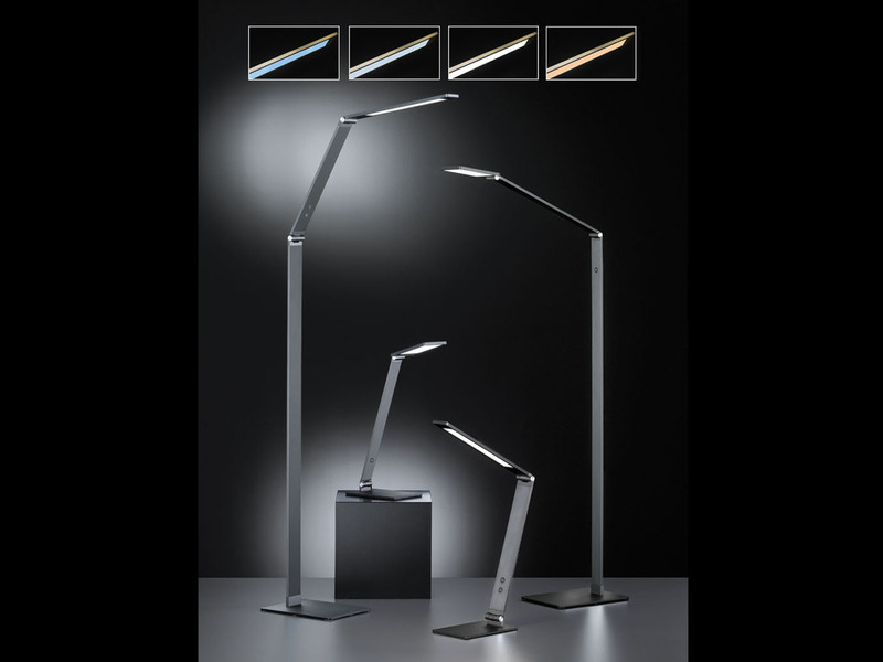LED Stehleuchte GERI Grau, dimmbar & Lichtfarbe wählbar, Höhe 133cm