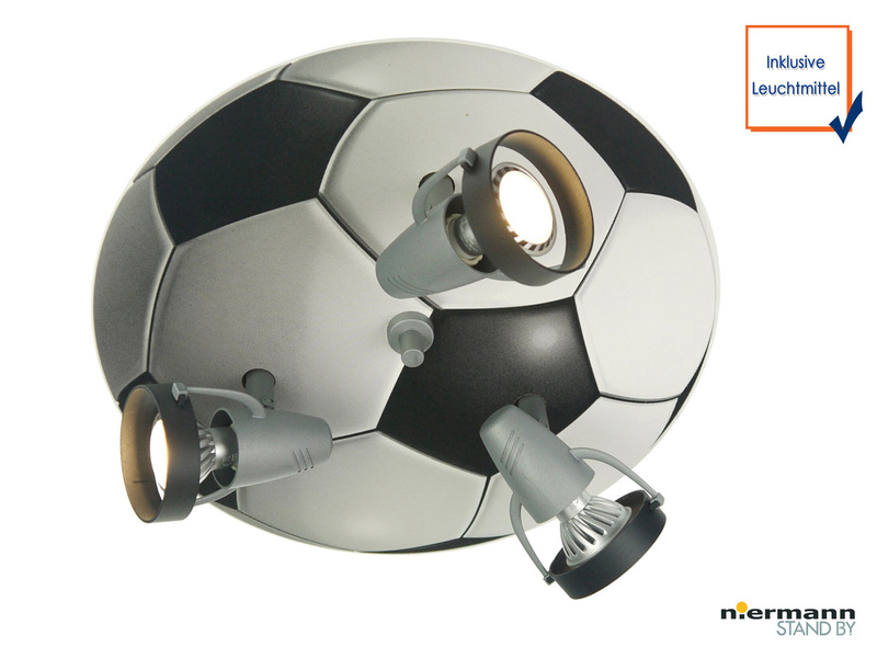 LED Deckenstrahler FUSSBALL 3flammig, Spots schwenkbar, Fussball-Strahler