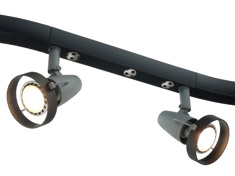 LED Strahlerleiste 4flammig Spots schwenkbar, Deckenstrahler FUSSBALL