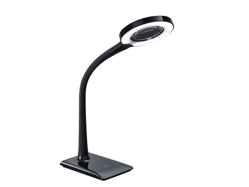 Lupe Lupe mit LEDs Schreibtischleuchte Tischlampe 10-fache Vergrößerung Schwarz 