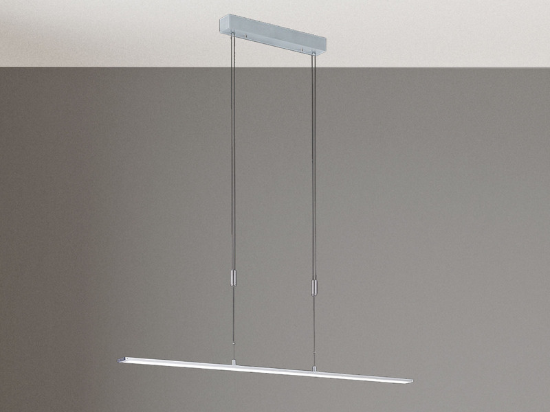 LED Pendelleuchte METZ Silber höhenverstellbar & dimmbar, 120cm lang