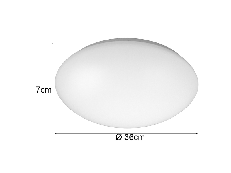 LED Deckenleuchte / Deckenschale rund, Kunststoff opalweiß, Ø 36 cm