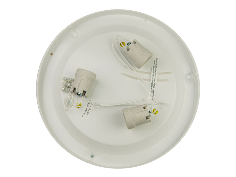 LED Deckenleuchte / Deckenschale rund, Opalglas matt, Dekorring Chrom, Ø 45cm