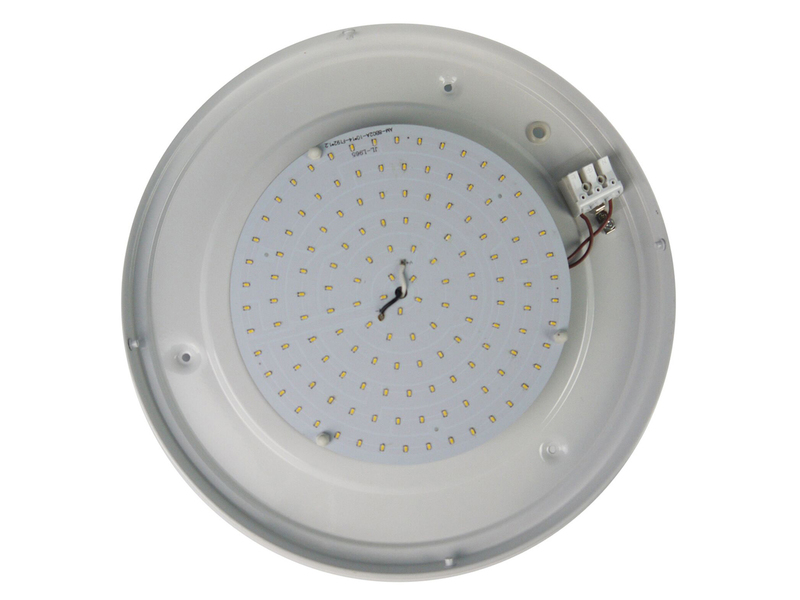 LED-Deckenleuchte rund, Opalglas matt, Dekorring Altmessing, Ø 50cm