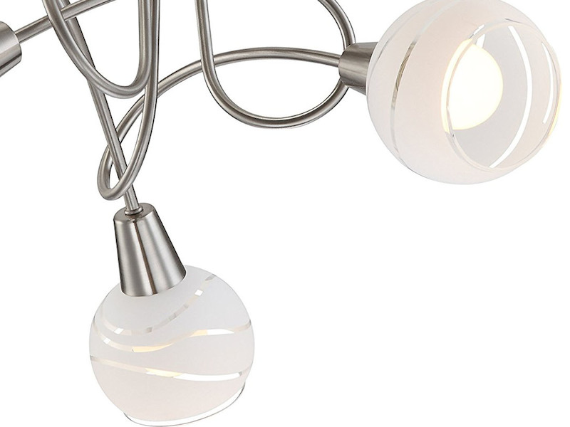 2er SET LED Deckenlampen 3-flammig, Glasschirme satiniert, Ø 39cm