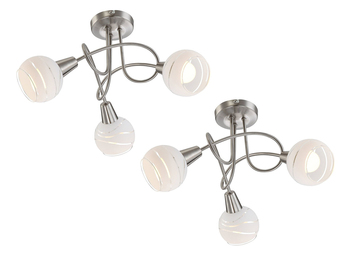 2er Set LED Deckenlampen / Deckenstrahler ELLIOTT mit satinierten Schirmen