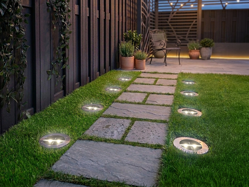 Solar LED Bodeneinbaustrahler 8er SET für Außen, Edelstahl rund Ø14cm IP67