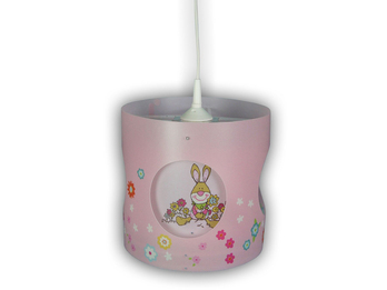 Kinderzimmer Deckenleuchte Lampenschirm drehend Motiv Bungee Bunny