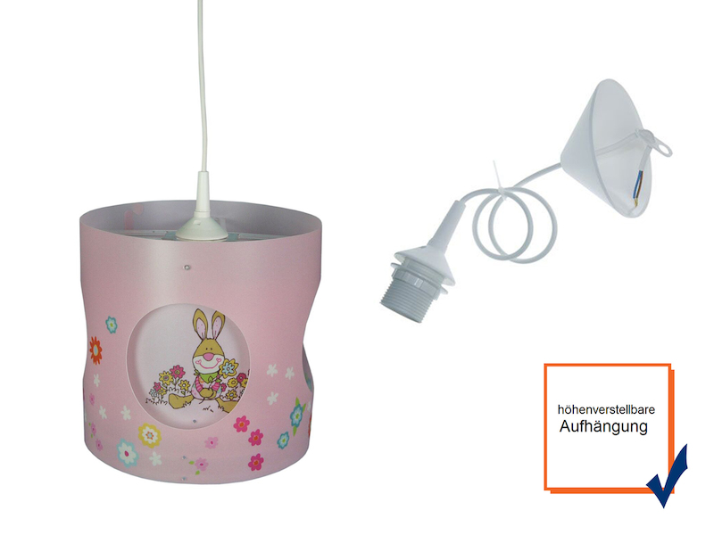LED Kinderzimmer Deckenleuchte Lampenschirm drehend Motiv Bungee Bunny