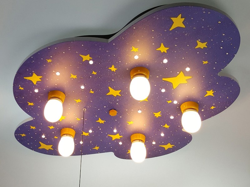 LED Kinder Deckenleuchte Nachthimmel Sterne Zugschalter für LED-Schlummerlicht