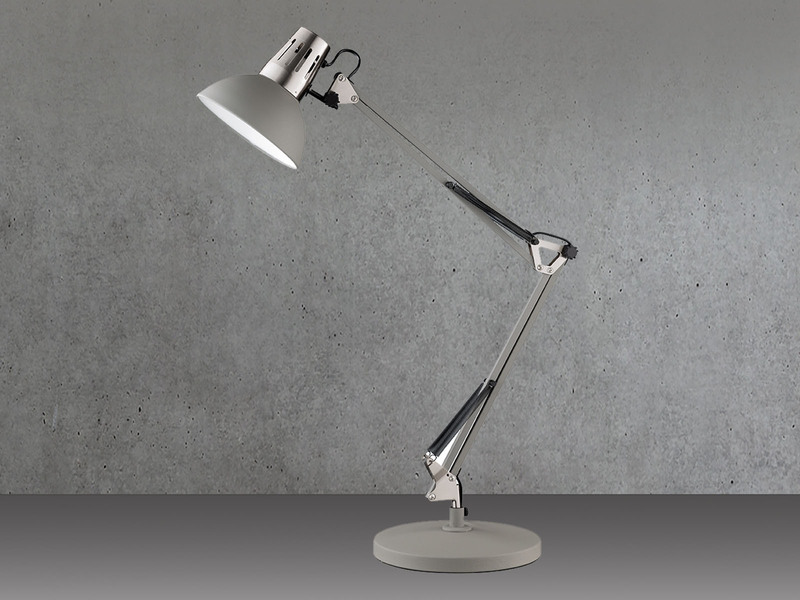 2in1 Schreibtischleuchte & Klemmleuchte PIT Grau, Höhe 74,5cm