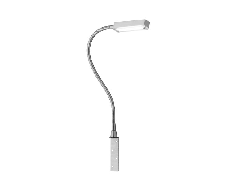 LED Bettlampe RAIK Silber zum Anschrauben, mit Stecker, dimmbar, Breite 3cm