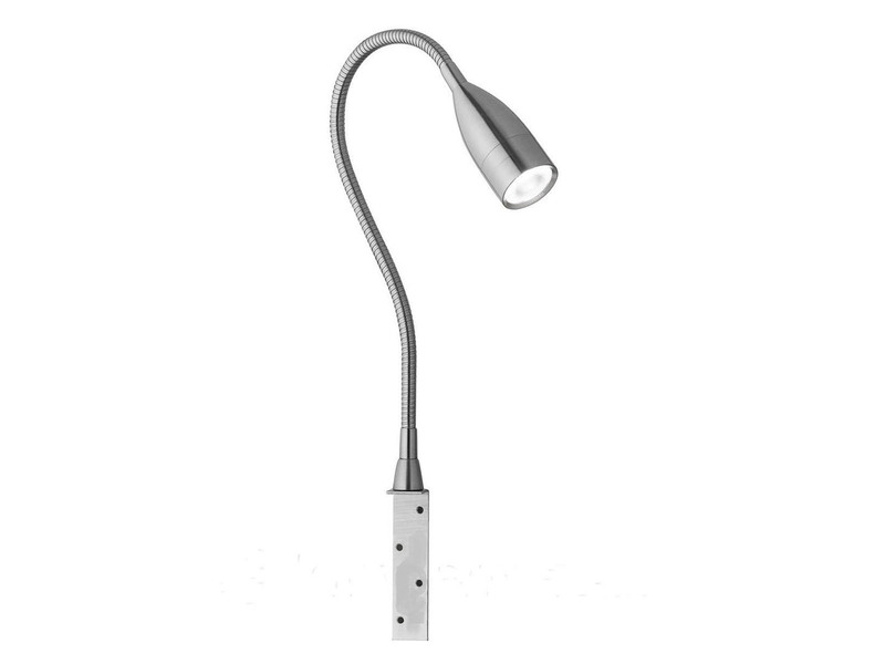 LED Bettlampe STEN Silber dimmbar, zum Anschrauben, mit Stecker, Breite 4cm