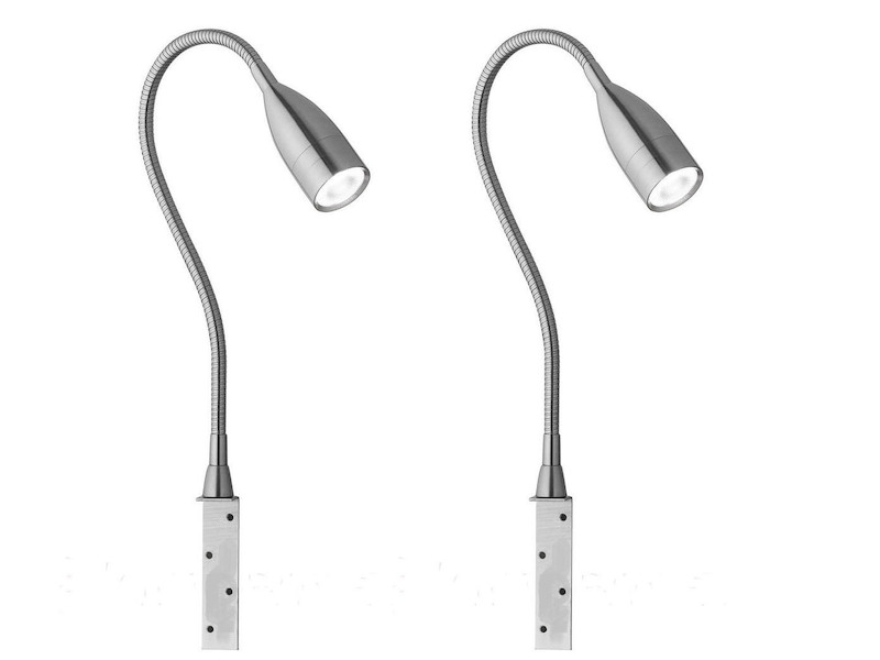 2er SET LED Leselampen dimmbar, Bettlampen zum Anschrauben, Breite 4cm
