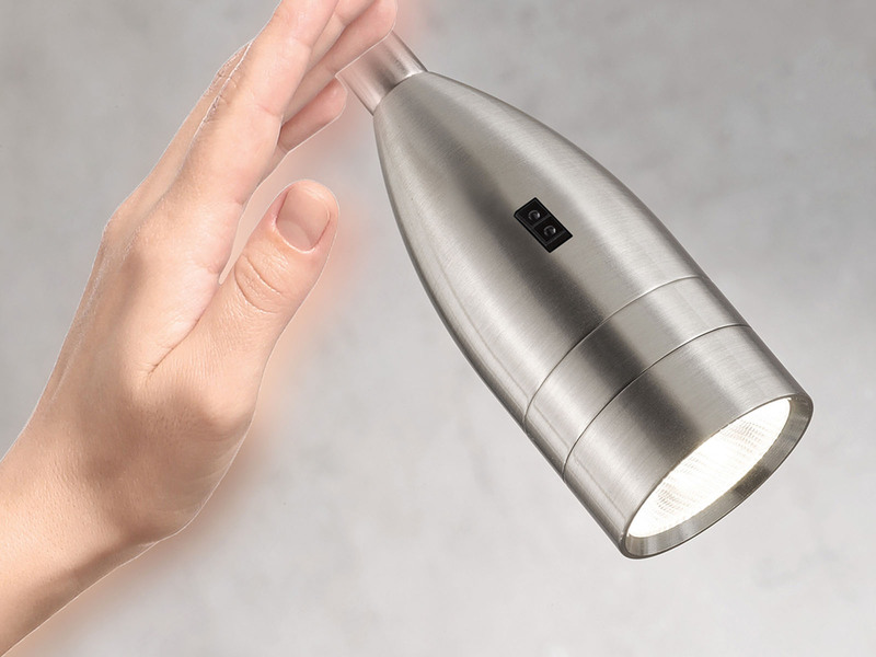 2er SET LED Bettlampen Silber dimmbar, zum Anschrauben, mit Stecker, Breite 4cm