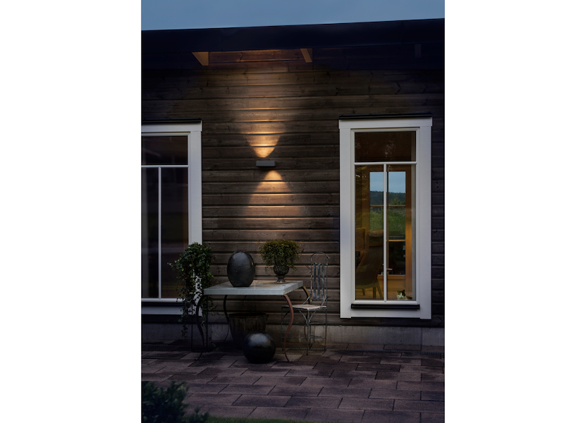 Eckige LED Außenleuchte Anthrazit Up & Down einstellbar Wandlampe Außenbereich