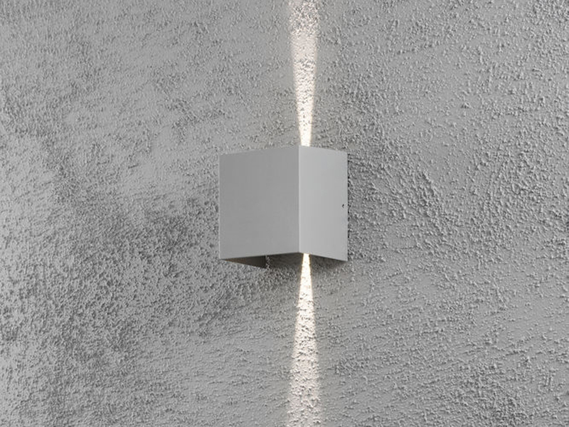 Kleine LED Außenwandleuchte CREMONA Up and Down Höhe 13,5cm, Grau
