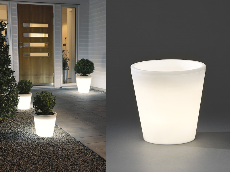 Beleuchteter Pflanzkübel Outdoor LED Blumentopf Ø 37cm Terrassenbeleuchtung