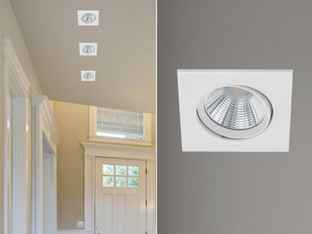 LED Einbaustrahler eckig schwenkbar dimmbar Weiß matt 5,5W - Deckenbeleuchtung