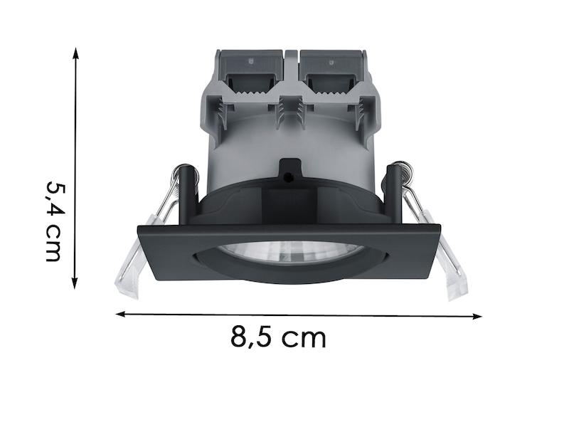 LED Einbaustrahler 2 Stück eckig schwenkbar dimmbar Schwarz 5,5W Deckenlampen