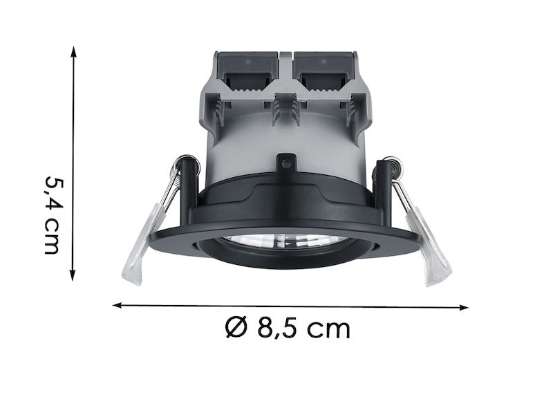 LED Einbaustrahler 2er Set rund schwenkbar dimmbar Schwarz matt 5,5W