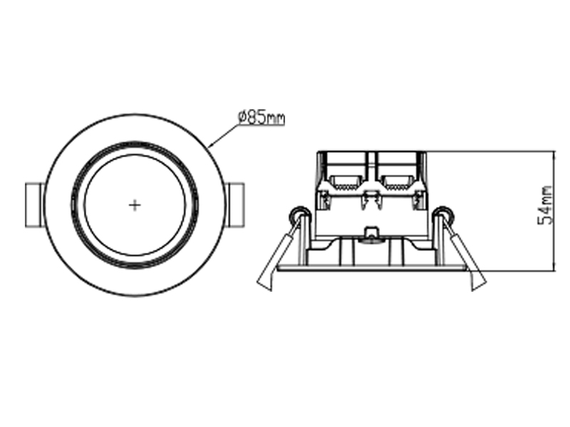 LED Einbaustrahler 2er Set rund schwenkbar dimmbar Schwarz matt 5,5W