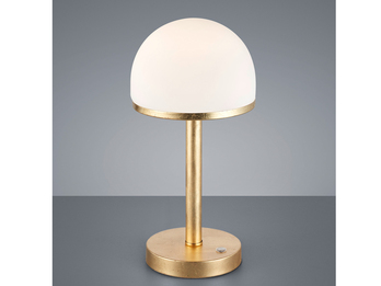 LED Tischleuchte BERLIN Gold mit Glas Lampenschirm - TOUCH Dimmer