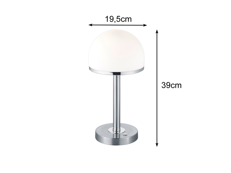 LED Tischleuchte 2er Set Silber mit Glas Lampenschirm dimmbar