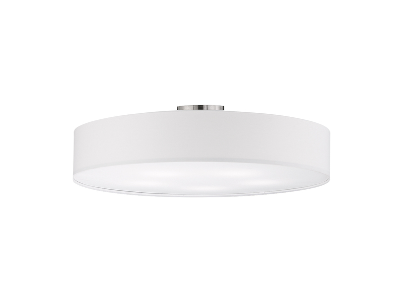 Große LED Deckenleuchte mit Stoffschirm in Weiß Ø 65cm