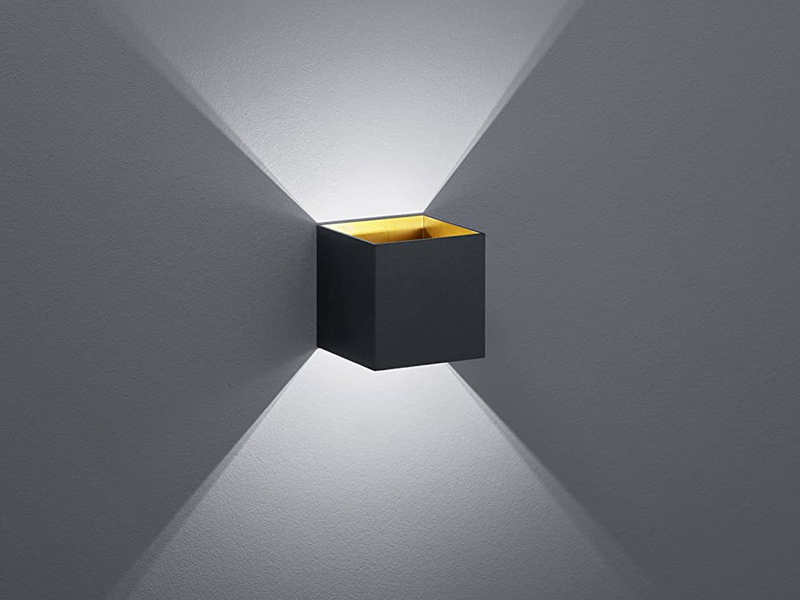 Moderne LED Wandleuchte LOUIS 10x10x10cm schwarz matt