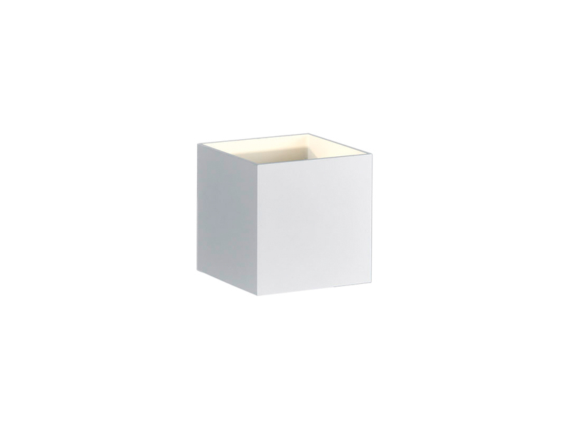 Moderne Up & Down LED Wandleuchte LOUIS Weiß matt, Quadrat 10cm