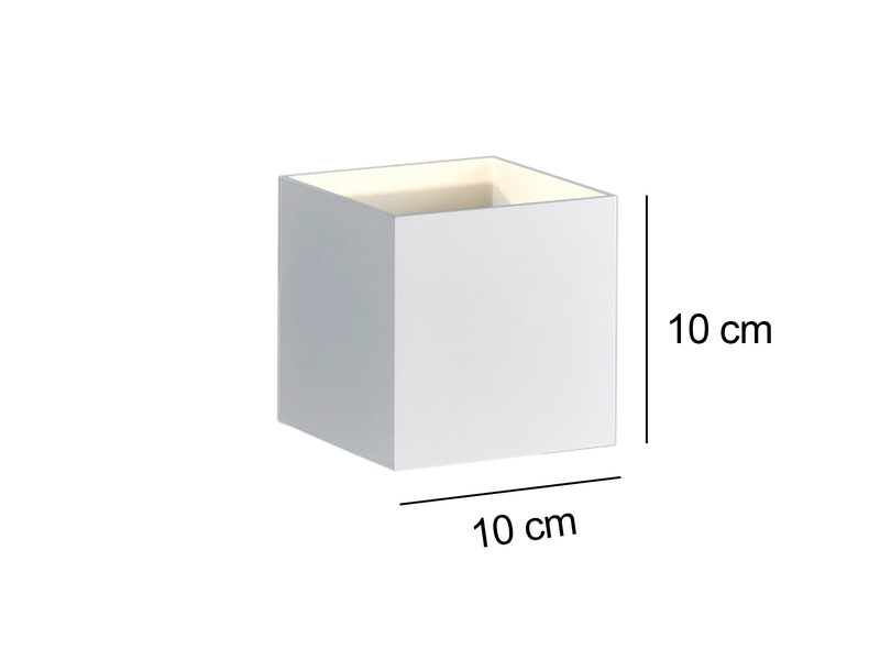 Moderne Up & Down LED Wandleuchte LOUIS Weiß matt, Quadrat 10cm